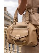 Mini-Handtasche Odelia aus Leder in Nude-Optik - 29x22x3 cm