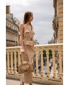 Mini-Handtasche Odelia aus Leder in Nude-Optik - 29x22x3 cm