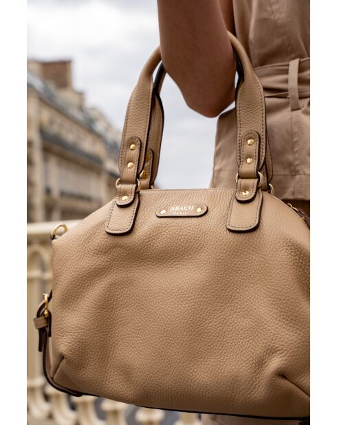 Mini odelia nude leren handtas - 29x22x3 cm