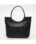 Julia zwarte leren schoudertas - 41x30x12 cm