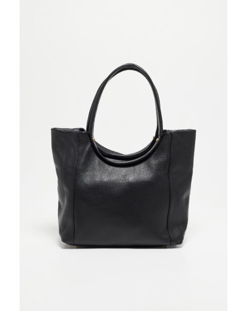 Bandolera Julia de piel negra - 41x30x12 cm