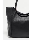 Julia zwarte leren schoudertas - 41x30x12 cm