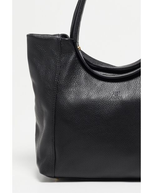 Bandolera Julia de piel negra - 41x30x12 cm