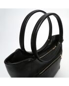 Julia zwarte leren schoudertas - 41x30x12 cm