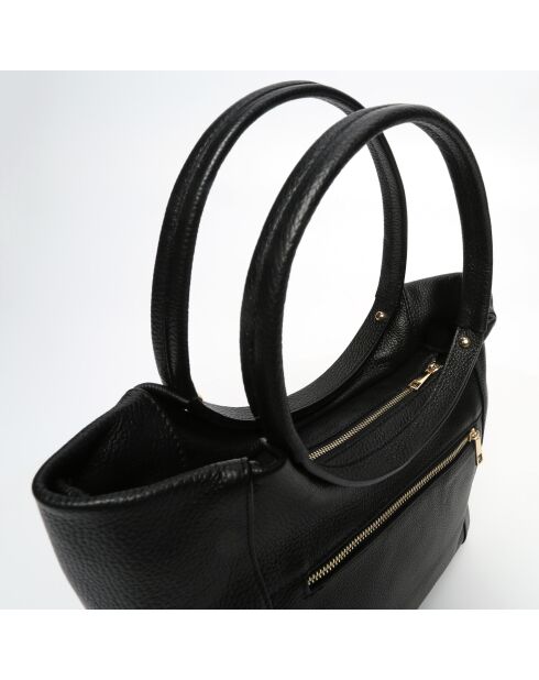 Bandolera Julia de piel negra - 41x30x12 cm