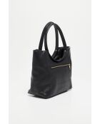 Julia zwarte leren schoudertas - 41x30x12 cm