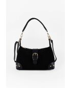 Kane Schultertasche aus Leder, 26 x 17 x 7 cm, Schwarz