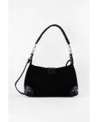 Kane Schultertasche aus Leder, 26 x 17 x 7 cm, Schwarz