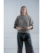 Kane Schultertasche aus Leder, 26 x 17 x 7 cm, Schwarz