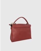 Bolso de mano Nix Bordeaux de piel - 30x22x8 cm