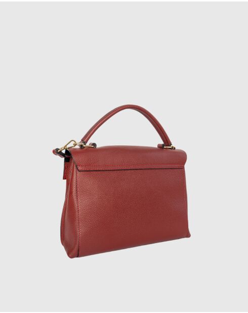 Nix Bordeauxrote Lederhandtasche - 30x22x8 cm