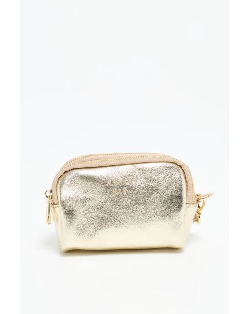 Gouden leren portemonnee -11x7x4 cm