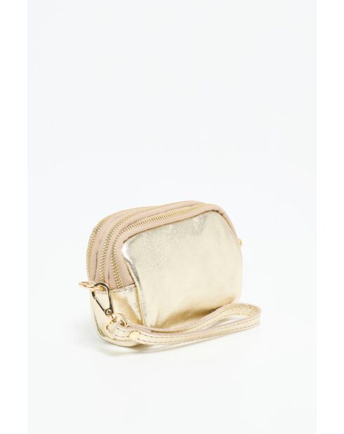 Gouden leren portemonnee -11x7x4 cm