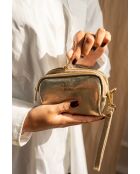 Geldbörse aus goldfarbenem Leder -11x7x4 cm