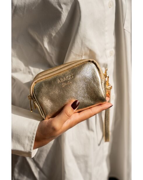 Gouden leren portemonnee -11x7x4 cm