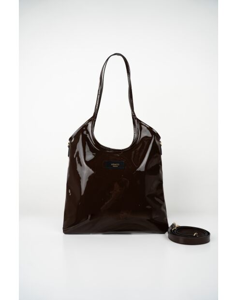 Sac porte épaule en Cuir neven marron - 32x30x1 cm