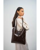 Sac porte épaule en Cuir neven marron - 32x30x1 cm