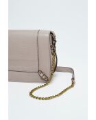 Sac bandoulière en Cuir Seren gris clair - 23,5x10x16 cm