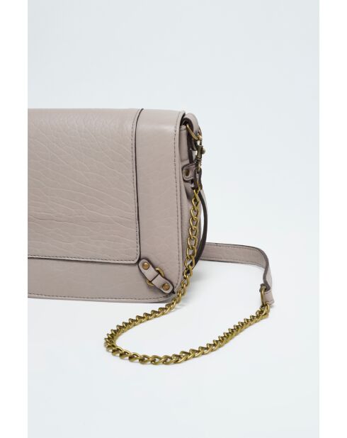 Sac bandoulière en Cuir Seren gris clair - 23,5x10x16 cm