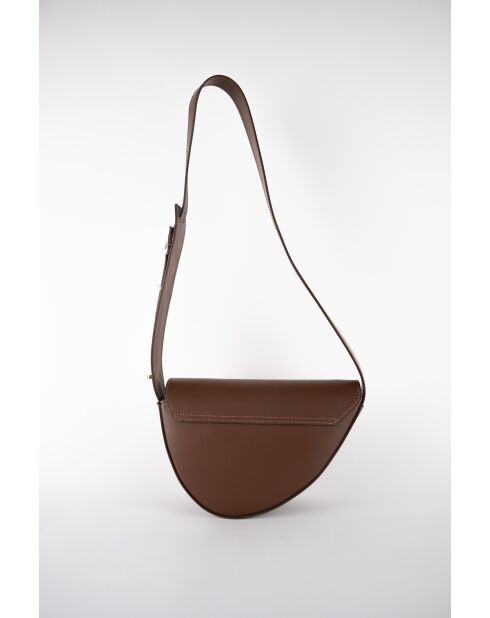 Braune Schultertasche Raily aus Leder - 23x7x8 cm