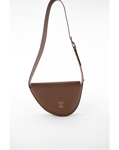 Braune Schultertasche Raily aus Leder - 23x7x8 cm