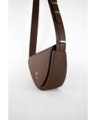 Braune Schultertasche Raily aus Leder - 23x7x8 cm