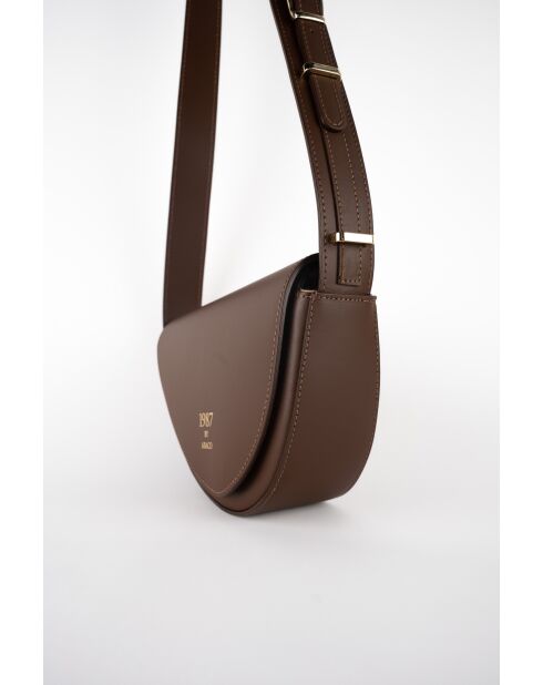 Braune Schultertasche Raily aus Leder - 23x7x8 cm