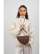 Braune Schultertasche Raily aus Leder - 23x7x8 cm