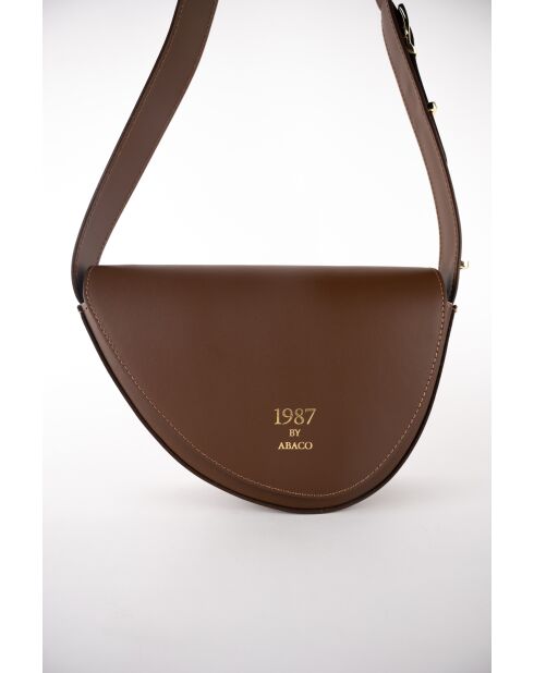 Braune Schultertasche Raily aus Leder - 23x7x8 cm