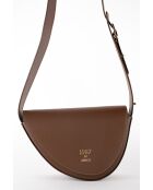 Braune Schultertasche Raily aus Leder - 23x7x8 cm