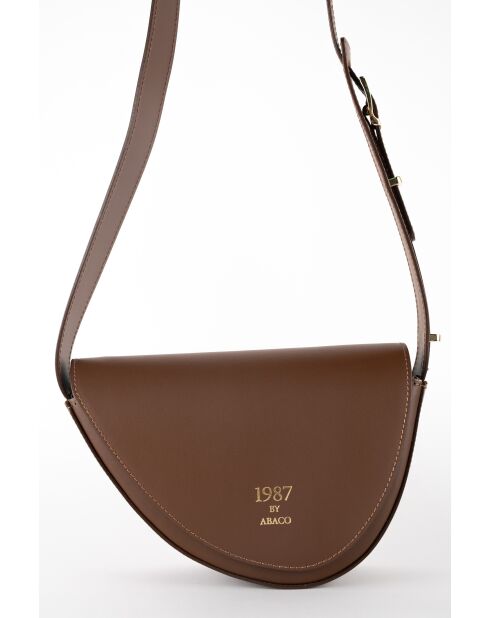 Braune Schultertasche Raily aus Leder - 23x7x8 cm