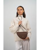 Braune Schultertasche Raily aus Leder - 23x7x8 cm