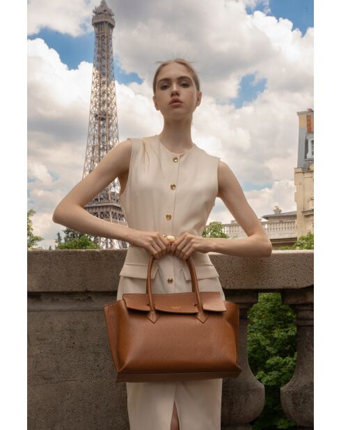 Irena Schultertasche aus Kamelleder - 40x25x9 cm