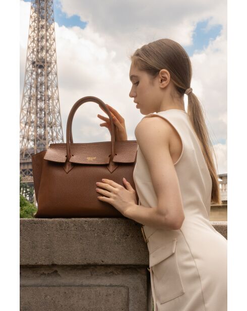 Irena Schultertasche aus Kamelleder - 40x25x9 cm