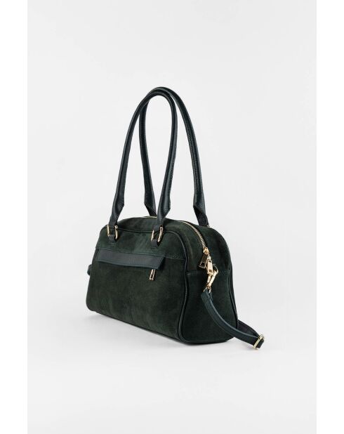 Drew Green Schultertasche aus Samt, Leder, 28 x 19 x 9 cm
