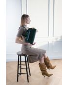 Drew groene fluwelen leren schoudertas - 28x19x9 cm