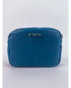 Maelys geitenblauwe leren schoudertas - 22,5x7x16 cm