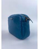 Maelys geitenblauwe leren schoudertas - 22,5x7x16 cm