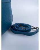 Maelys geitenblauwe leren schoudertas - 22,5x7x16 cm