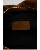 Lenyx camel fluwelen leren handtas - 42x35x8 cm