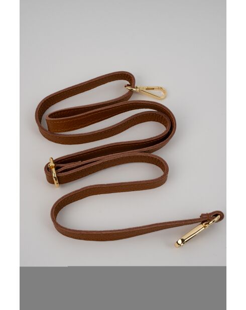 Lenyx camel fluwelen leren handtas - 42x35x8 cm