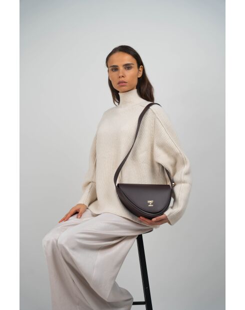 Sac bandoulière en Cuir raily bordeaux - 23x7x8 cm