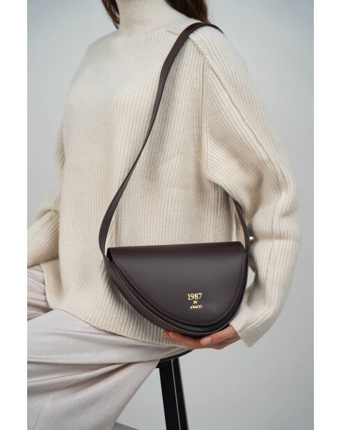 Sac bandoulière en Cuir raily bordeaux - 23x7x8 cm