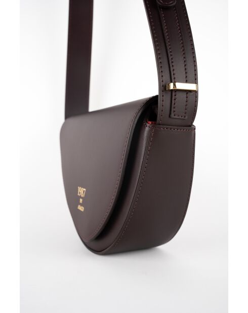 Sac bandoulière en Cuir raily bordeaux - 23x7x8 cm