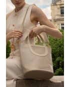 Saia Lederhandtasche Helltaupe/Beige - 25x30x15 cm