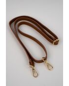 Bolso Lenyx de piel aterciopelada marrón - 42x35x8 cm