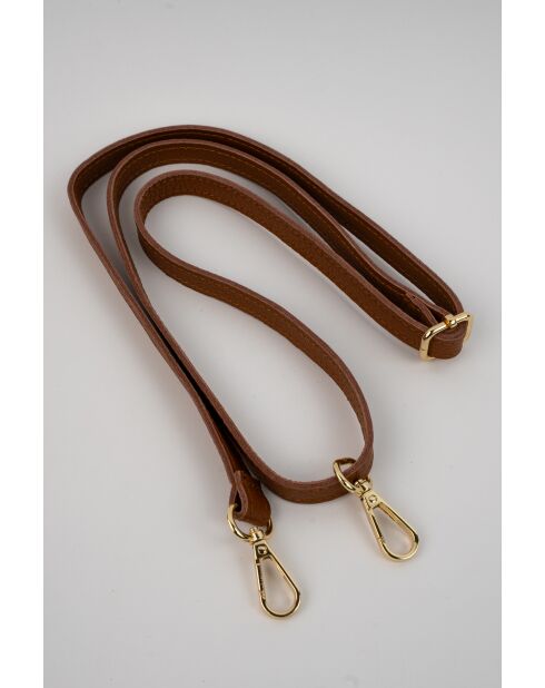 Bolso Lenyx de piel aterciopelada marrón - 42x35x8 cm