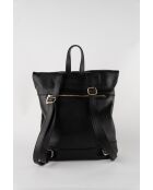 Mochila de piel Nash negra - 39x35x9 cm