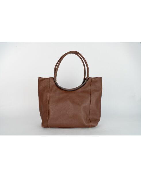 Bandolera Julia de piel moka - 41x30x12 cm