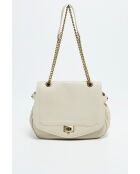 Joyce leren schoudertas gebroken wit - 27x22x8 cm